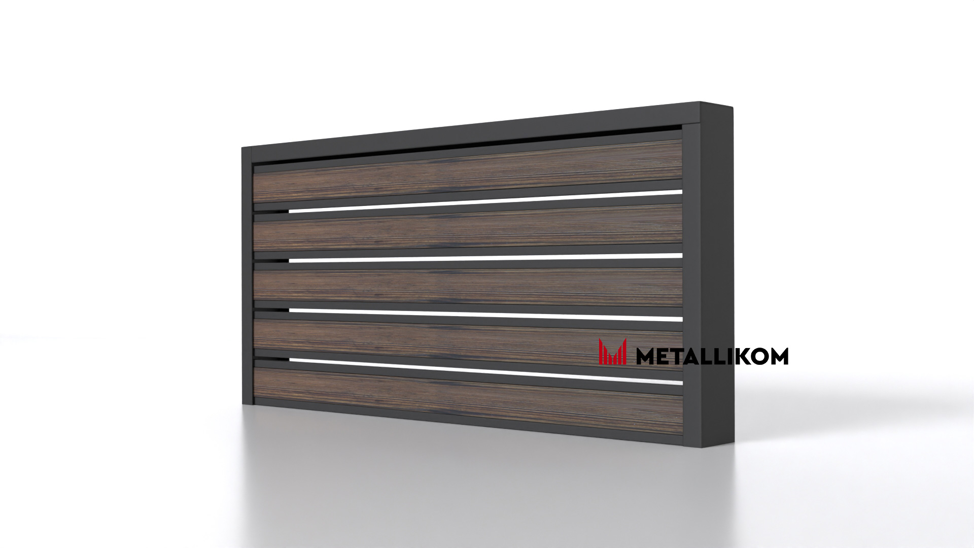 Планкен для забора Printec под дерево 120 mm RAL 7024 – покрытие матовое, толщина 0,45 мм